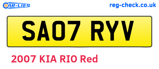 SA07RYV are the vehicle registration plates.