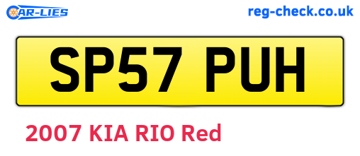 SP57PUH are the vehicle registration plates.
