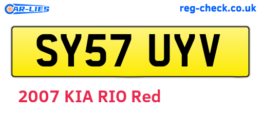 SY57UYV are the vehicle registration plates.