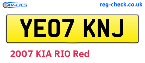 YE07KNJ are the vehicle registration plates.