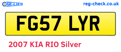 FG57LYR are the vehicle registration plates.