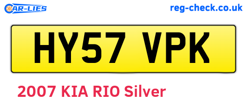 HY57VPK are the vehicle registration plates.