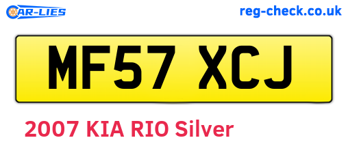 MF57XCJ are the vehicle registration plates.