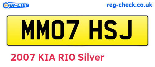 MM07HSJ are the vehicle registration plates.