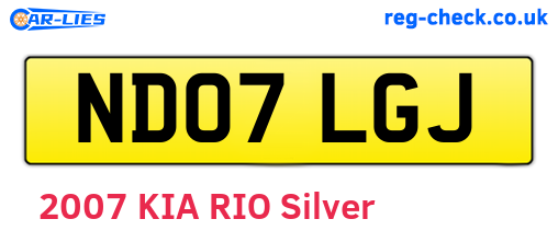 ND07LGJ are the vehicle registration plates.