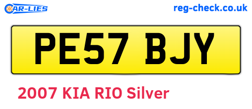 PE57BJY are the vehicle registration plates.
