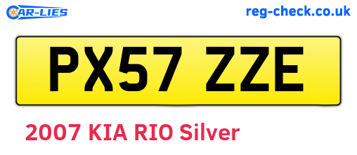 PX57ZZE are the vehicle registration plates.