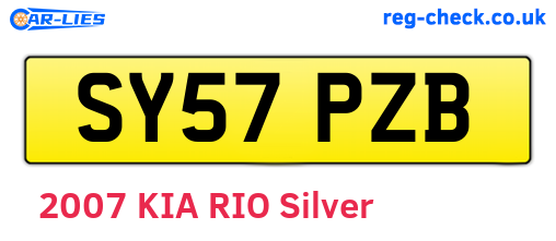 SY57PZB are the vehicle registration plates.