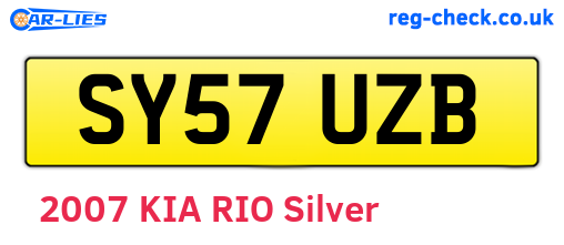 SY57UZB are the vehicle registration plates.