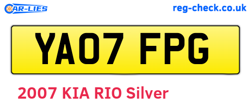 YA07FPG are the vehicle registration plates.