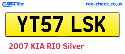 YT57LSK are the vehicle registration plates.