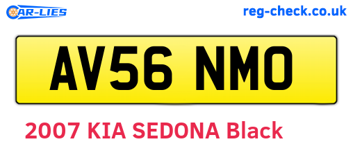 AV56NMO are the vehicle registration plates.