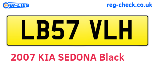 LB57VLH are the vehicle registration plates.