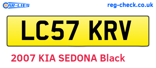 LC57KRV are the vehicle registration plates.