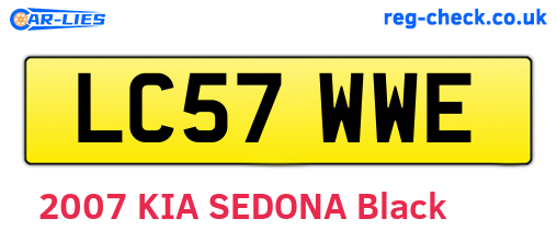 LC57WWE are the vehicle registration plates.