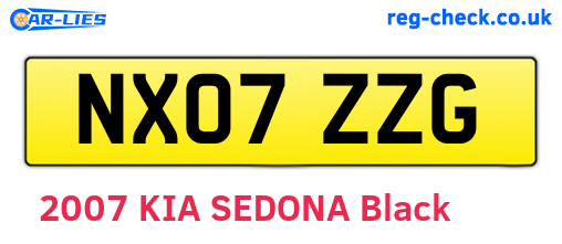 NX07ZZG are the vehicle registration plates.