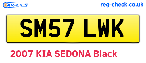 SM57LWK are the vehicle registration plates.