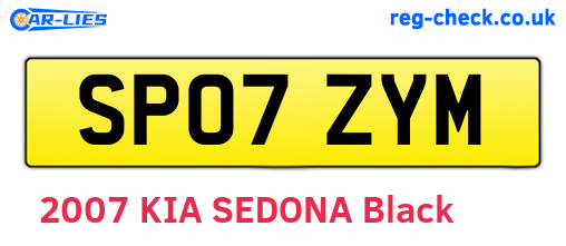 SP07ZYM are the vehicle registration plates.