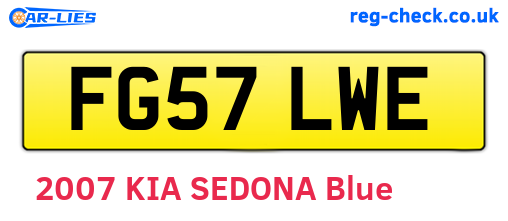 FG57LWE are the vehicle registration plates.