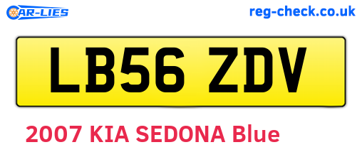 LB56ZDV are the vehicle registration plates.