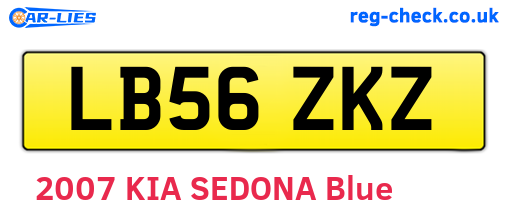 LB56ZKZ are the vehicle registration plates.