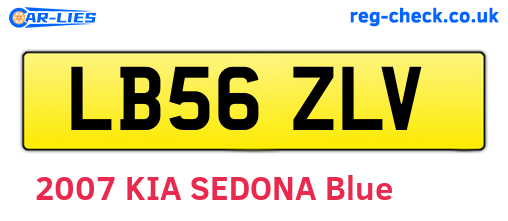 LB56ZLV are the vehicle registration plates.