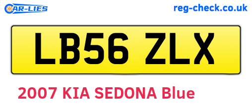 LB56ZLX are the vehicle registration plates.