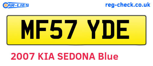 MF57YDE are the vehicle registration plates.