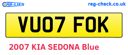 VU07FOK are the vehicle registration plates.