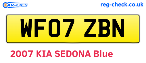 WF07ZBN are the vehicle registration plates.