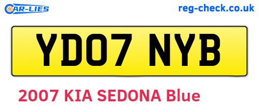 YD07NYB are the vehicle registration plates.