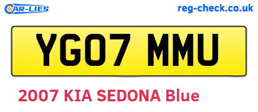 YG07MMU are the vehicle registration plates.