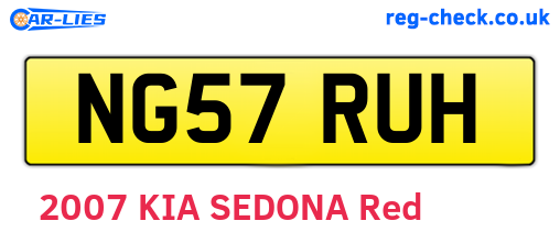 NG57RUH are the vehicle registration plates.