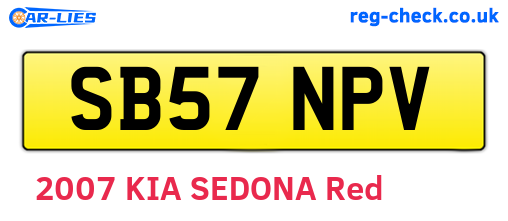 SB57NPV are the vehicle registration plates.