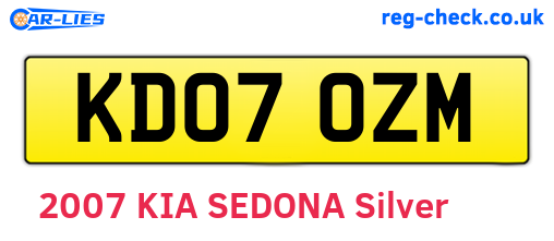 KD07OZM are the vehicle registration plates.
