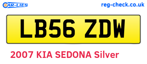 LB56ZDW are the vehicle registration plates.