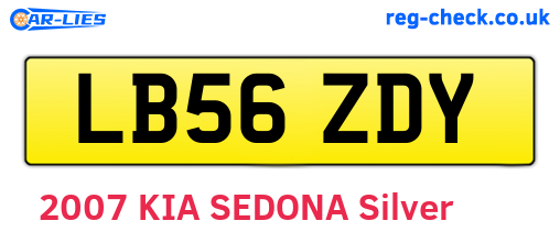 LB56ZDY are the vehicle registration plates.