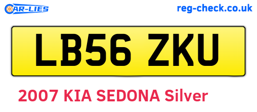 LB56ZKU are the vehicle registration plates.