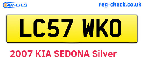 LC57WKO are the vehicle registration plates.