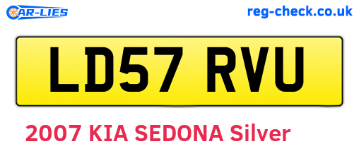 LD57RVU are the vehicle registration plates.