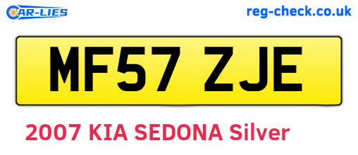 MF57ZJE are the vehicle registration plates.