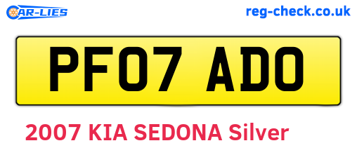 PF07ADO are the vehicle registration plates.