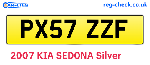 PX57ZZF are the vehicle registration plates.