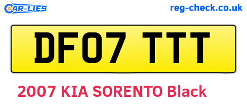 DF07TTT are the vehicle registration plates.