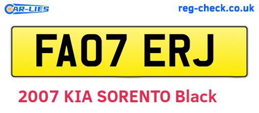 FA07ERJ are the vehicle registration plates.