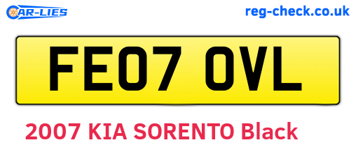 FE07OVL are the vehicle registration plates.