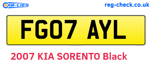 FG07AYL are the vehicle registration plates.