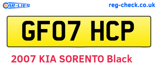 GF07HCP are the vehicle registration plates.