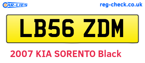 LB56ZDM are the vehicle registration plates.