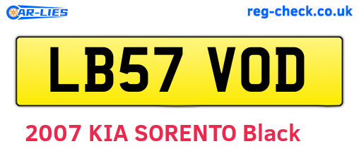 LB57VOD are the vehicle registration plates.